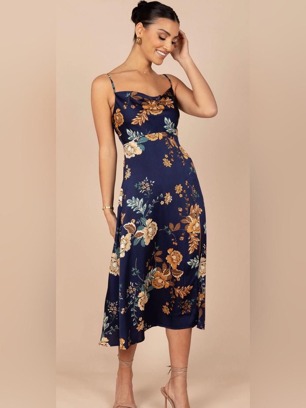Petal & Pup Alejandra Cowl Neck Midi Dress